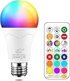 iLC LED Lampe ersetzt 85W, 1050 Lumen, RGB Glühbirne mit Fernbedienung Farbwechsel...