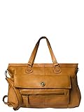 PIECES Damen Totally Royal Leather Travel Bag Noos Tasche, Braun Cognac, 51 x 33 14,5 cm...