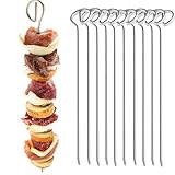 Grillspieße 10er Set - 21 cm Schaschlikspieße aus Edelstahl - Grill-Hochgenuss...