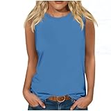 Kurzes Lauf-Tank-Top, Stretch-Bluse für Damen, einfarbig, Rundhalsausschnitt, ärmellos,...