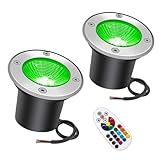 2PCS Bodenstrahler Außen - 6W LED-Strahler, RGB-Bodenleuchten Für Den Außenbereich,...