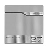 Metzler moderner Briefkasten RAL9007 Graualuminium personalisiert mit...