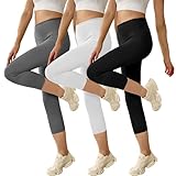 Geyuwoz Capri Leggings Damen 3/4 High Waist Sport Leggings Damen 3/4 Leggins 7/8...