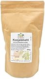 TOPFRUITS Konjakmehl 500g Glucomannan Pulver gemahlen - 36000 cps - Amorphophallus konjac,...