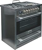 Kaiser HGE 93505 R Gasherd 90 cm / Elektro-Backofen / 115 l / Gaskochfeld / 4,5 kW WOK / 8...