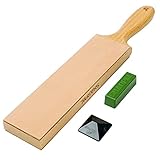 SHARPAL 205H Doppelseitiger Leder-Streichriemen (330 x 60 mm) Kit mit 53g Polierpaste und...