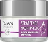 lavera Straffende Nachtpflege - mit 3-fach-Hyaluron & Bakuchiol - straffend &...