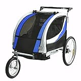 Tiggo Kinderanhänger mit Federung Jogger 2 in 1 Kinderfahrradanhänger...