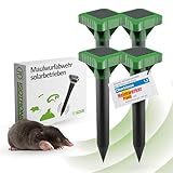 ISOTRONIC Maulwurfvertreiber Solar 4er Set I Maulwurfschreck für den Garten I...