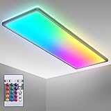 B.K.Licht I RGB LED Deckenlampe I LED Panel ultraflach I Farbwechsel I RGBW Deckenleuchte...