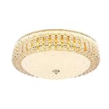 SHABOZ Deckenlampe Kristall-Deckenleuchte Vintage Wohnzimmer LED-Deckenleuchte...