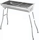 Holzkohlegrills Outdoor Barbecue Grill Edelstahl Klappbarer Einbaugrill BBQ Holzkohlegrill...