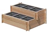 Gartenpirat Stufenbeet Holz Lärche Hochbeet zweistufig mit 6X...