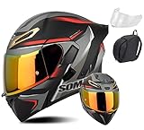 Motorrad-Klapphelm Motorrad Herren Damen Tourenhelm ECE-geprüfter Integralhelm mit...