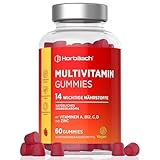 Multivitamin Gummies | 14 essentielle Vitamine und Mineralstoffen | 60 Gummibärchen für...