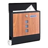 [en.casa] Briefkasten Sanitz 34x31x10cm Postkasten mit Zeitungsröhre Wandbriefkasten mit...