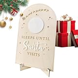 Weihnachts-Countdown-Dekorationen,Weihnachts-Countdown-Schild,Advents-Countdown aus Holz -...