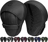 RDX Handpratzen Boxen MMA Kampfsport Training, Maya Hide Leder, Schwarz Boxpads...