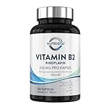 Vitamin B2 (Riboflavin) Hochdosierte 250 mg Kapseln – 180 Kapseln – veganfreundlich...