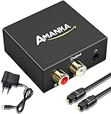 Audio Konverter Wandler Digital,AMANKA Toslink und Koaxial zu Analog (Cinch und 3,5mm...