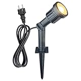 LED Gartenstrahler mit Erdspieß 5w 400lm, IP65 Wasserdicht Schwenkbar...