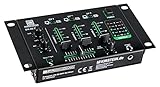 Pronomic DX-26 MKII DJ-Mixer - 3-Kanal Mischer mit Cue-Funktion - 2x Line/Phono-Kanal -...