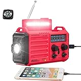 Mesqool Notfallradio Solar Kurbel Tragbares Radio, Wasserdicht LED Dynamo Lampe...