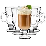 Glasmark Krosno Gläser 6er Set 0,2 Liter Kaffeegläser Teegläser Kaffee Tee Glas Irish...