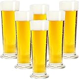 GIESSLE® 12 Stück elegante Pilsstangen mit Standfuß, Biergläser aus Glas,...