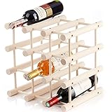 Holz-Weinregal für 12 Flaschen, praktisch für Küche oder Hausbar Modulares...