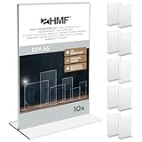 HMF 46921 Acryl Tischaufsteller gerade | 10 Stück | DIN A5 Hochformat | Glasklar