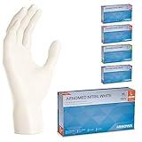 ARNOMED Nitril Einmalhandschuhe 100 Stück/Box, L, weiß, latexfreie Einweghandschuhe,...