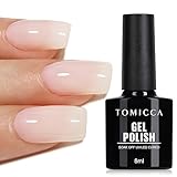 TOMICCA UV Nagellack Milchig Weiss, 8ml Milchig Weiß Gel-Nagellack, UV LED Soak Off...