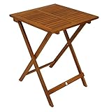 DEGAMO Bistrotisch Klapptisch LIMA aus Akazien Holz quadratisch 60x60cm, geölte...