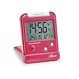 Atlanta Funkwecker Digital LCD-Anzeige Reisewecker mit Klappe Temperatur Rot - 1806/1