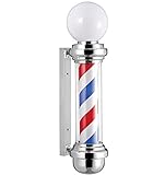 Barber Pole LED-Licht Barber Pole Light, 90 cm Klassischer Stil Barber Shop Pole Blau Rot...