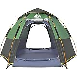 HEWOLF Kuppelzelt 3-4 Personen Campingzelt Wasserdicht Pop Up Zelt UV-Schutz Sekundenzelt...