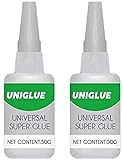 2 Stück Uniglue Universal Superkleber Starker Kunststoffkleber, für...