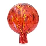 Lauschaer Glas Gartenkugel Rosenkugel aus Glas mit Granulat tomatenrot h 15 cm,...