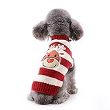 ABRRLO Hunde Pullover Weihnachten Dog Sweater Hundepullover Winter Haustier Strickpullover...