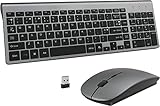 Kabellose Tastatur und Maus, UK-Layout, USB-Tastatur und Maus, Schwarz / Grau