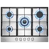 GASLAND Chef GH2705SS1FC 68cm Einbau Gaskochfeld Edelstahl 5 Flammig, Gas Einbau Autark...