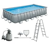 Summer Waves Frame Pool Komplettset | Rechteckig 732x366x132 cm Grau |...