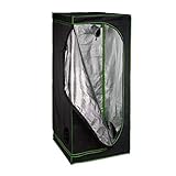 Relaxdays Growbox, HxBxT: 180x80x80 cm, Pflanzen Anbau, Reflexionsfolie innen,...