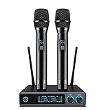 VeGue UHF Drahtloses Mikrofon, Professional Dual Channel Handheld Kabelloses Mettall...