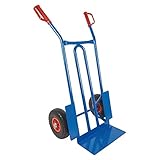 TRESTLES S01 Blau Sackkarre | Stahlgestänge | pannensicheres PU Rad | 250 kg...