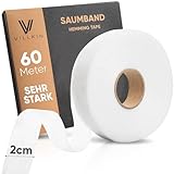 Villkin Saumband 60m Länge und 20mm Breite – Bügelband zum Aufbügeln auf Textilien...