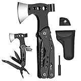 Multitool Werkzeug Geschenke für Männer, 16 in 1 Camping Gadgets Survival Kit Hammer Axt...