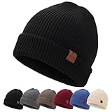 BARFULKER Winter Beanie Mütze Herren Damen Strickmütze Warm Gefüttert Wollmütze...