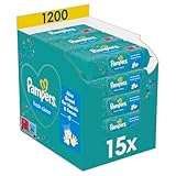 Pampers Fresh Clean Feuchttücher 15 Packungen mit 80 Stück - 1200 Feuchttücher, milder...